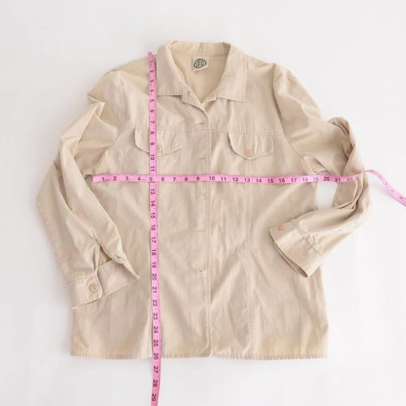 Vintage R&R 100% Cotton  Cream Button Up Long Sleeve Basic dress Top Small - Picture 5 of 14
